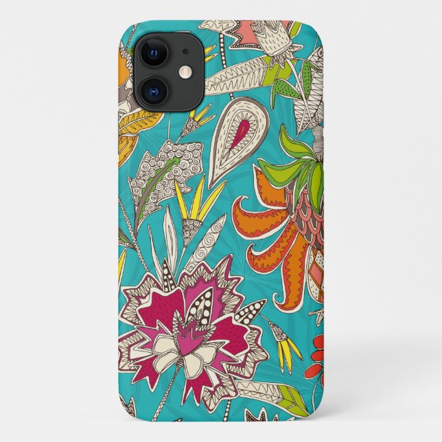 chintz pop turquoise Case-Mate iPhone case (Back)