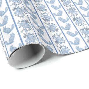 Chintzy Chinchilla Wrapping Paper (Slate Blue) 