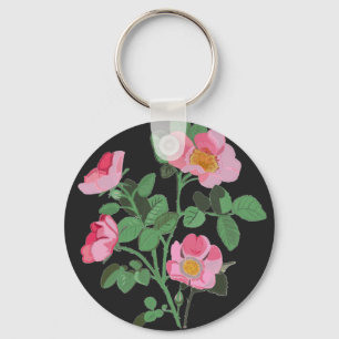 Chintzy Pink Wild Rose Key Ring