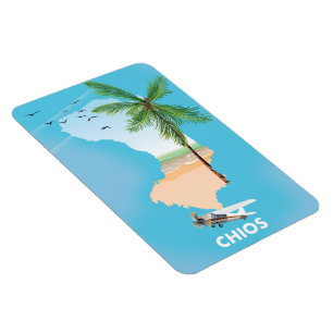 Chios Greece illustrated map. Magnet