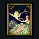 Chiostri Art Deco "Girl & Peacock" Print<br><div class="desc">Beautiful,  Art Deco Print,  "Girl & Peacock"  by Sophia Chiostri -Available in Two Sizes-12x16 and 16x20</div>