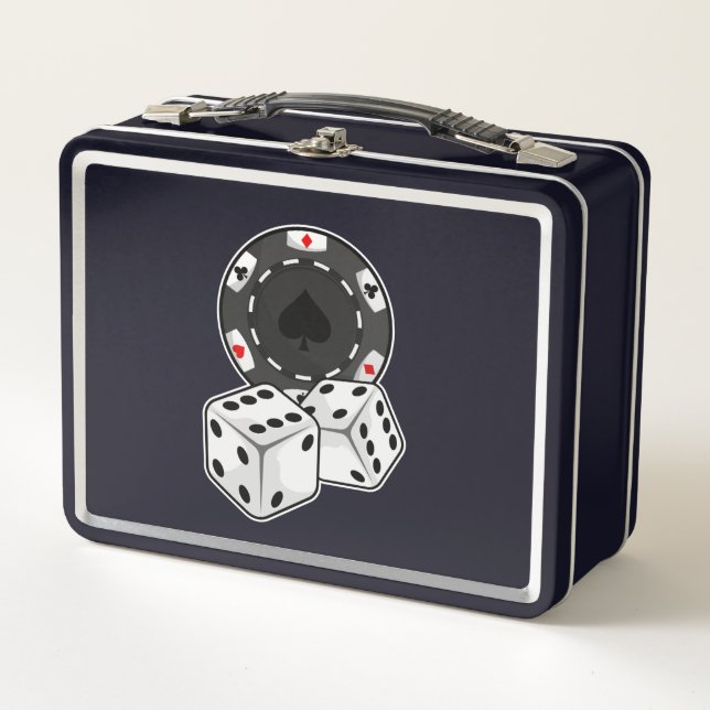 Chip & Dice for Poker Metal Lunch Box (Front)