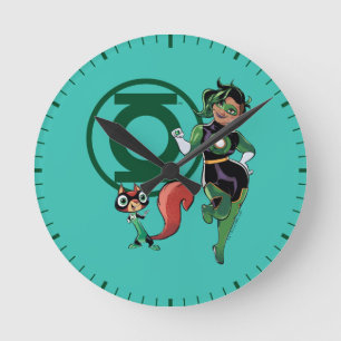 Chip & Green Lantern Round Clock