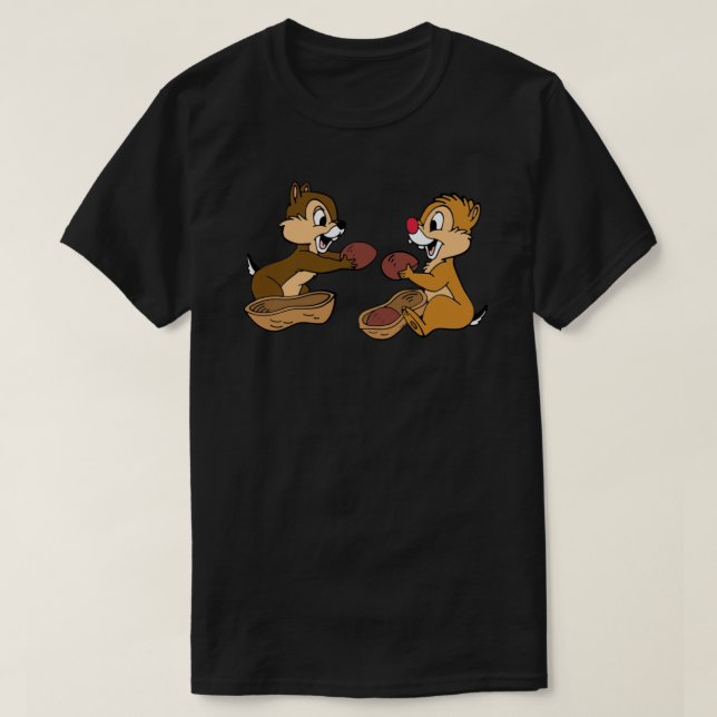 Chip n Dale peanut Sticker T-Shirt (Design Front)