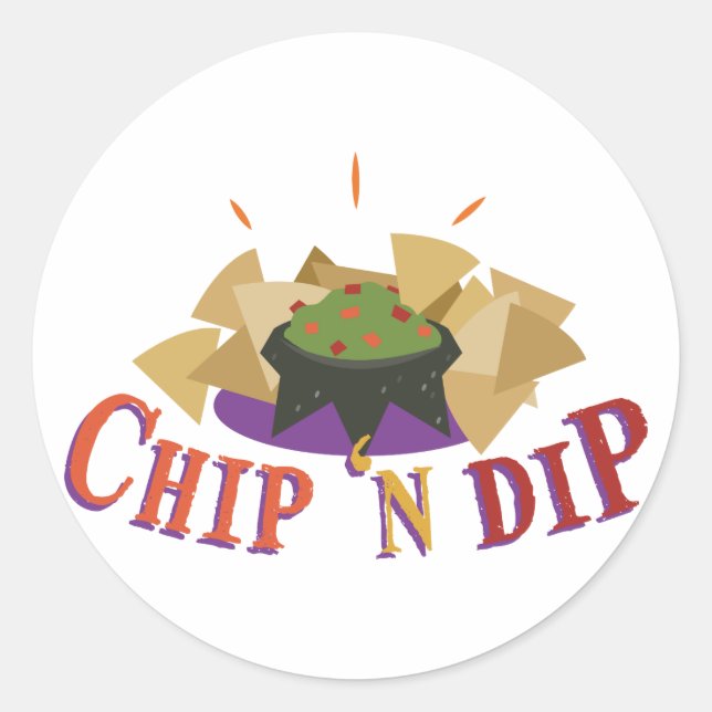 Chip N Dip Classic Round Sticker (Front)
