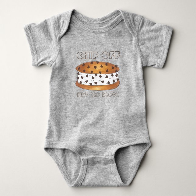 Chip off the Old Block Ice Cream Cookie Chipwich Baby Bodysuit (Front)