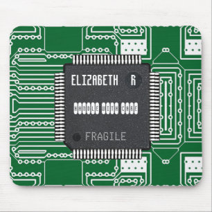 Chip On Printed Circuit Board With Your Name Mouse Pad