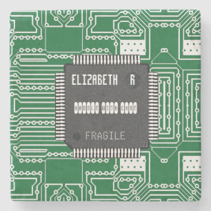 Chip On Printed Circuit Board With Your Name Stone Coaster