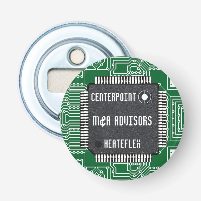 Chip On Printed With Your Name Circuit Board Bottle Opener (Front)