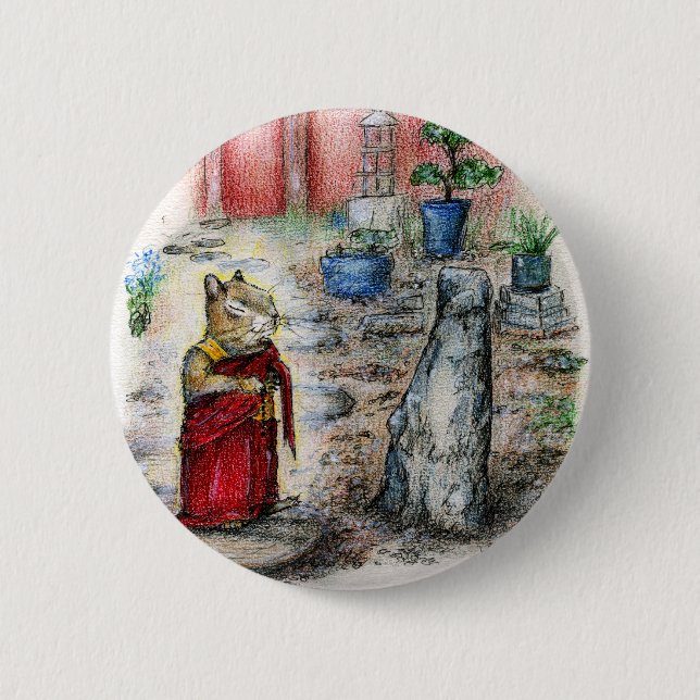CHIP THE MONK 6 CM ROUND BADGE (Front)