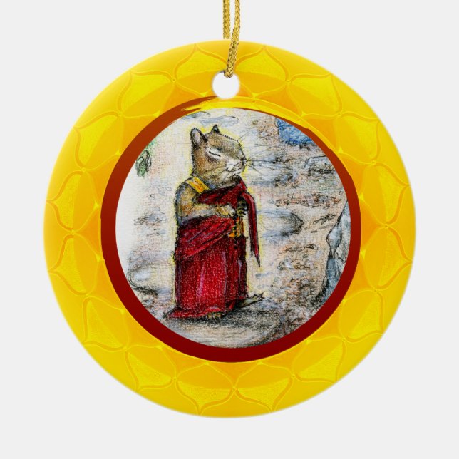 CHIP THE MONK CERAMIC ORNAMENT (Front)