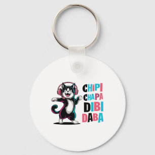 Chipi Chapa Dibi Daba Cat Dancing Cartoon Key Ring