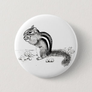 Chipmunk 6 Cm Round Badge