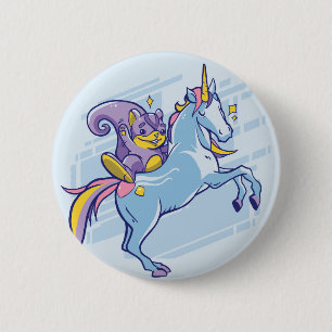 Chipmunk and Unicorn, Magical Friends 6 Cm Round Badge