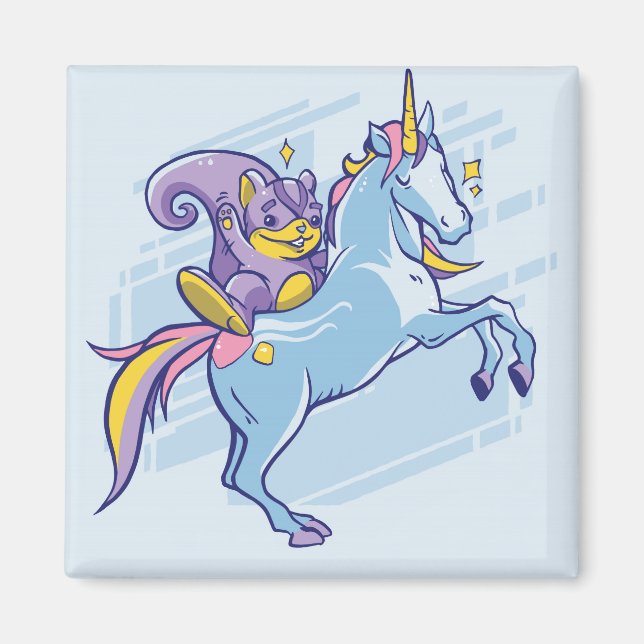 Chipmunk and Unicorn, Magical Friends Magnet (Front)