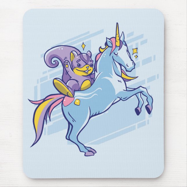 Chipmunk and Unicorn, Magical Friends Mouse Pad (Front)
