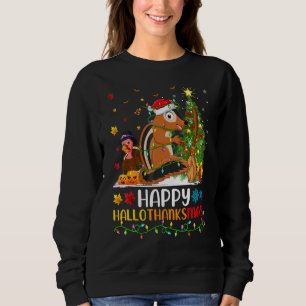 Chipmunk Animal Happy Chipmunk Hellothanksmas Sweatshirt