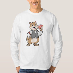 Chipmunk at Poker with Poker cards T-Shirt