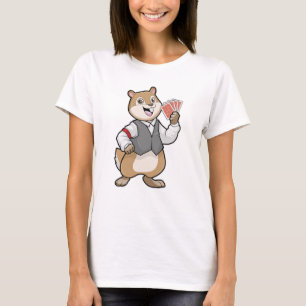 Chipmunk at Poker with Poker cards T-Shirt