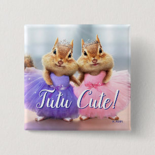 Chipmunk Ballerina Duo 15 Cm Square Badge