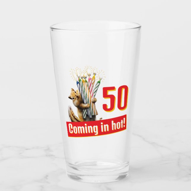 Chipmunk Birthday Candles Glass (Front)