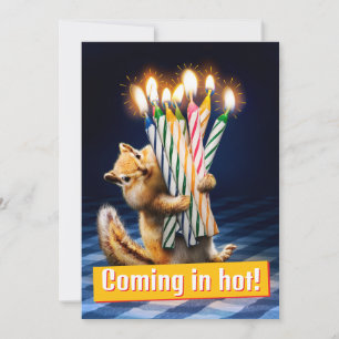 Chipmunk Birthday Candles Invitation