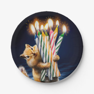 Chipmunk Birthday Candles Paper Plate