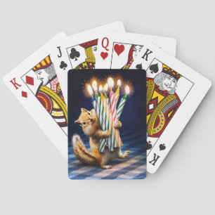 Chipmunk Birthday Candles Playing Cards
