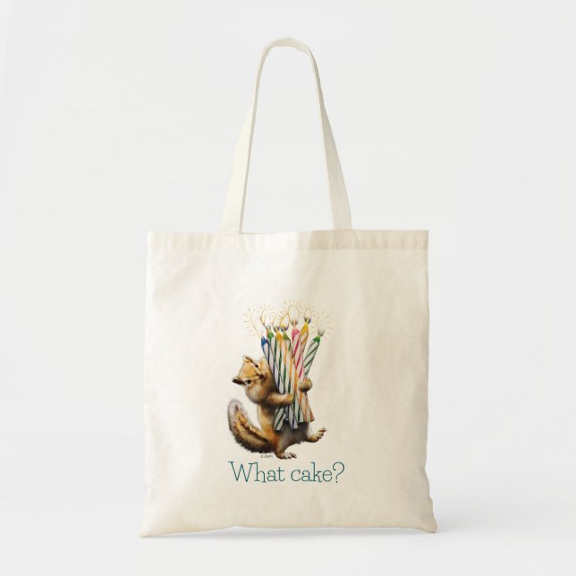 Chipmunk Birthday Candles Tote Bag (Front)