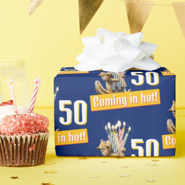 Chipmunk Birthday Candles Wrapping Paper (Birthday Party)