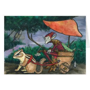 "Chipmunk Cart" Faerie Card