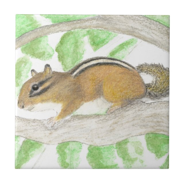 Chipmunk Ceramic Tile (Front)