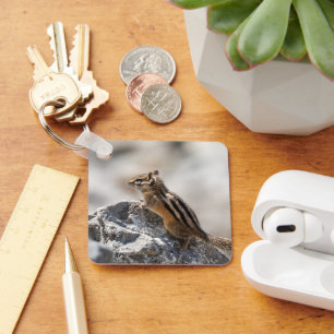 Chipmunk, Charming Striped Wildlife Key Ring
