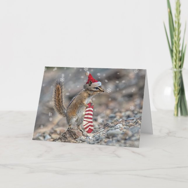 Chipmunk Christmas Card (Front)
