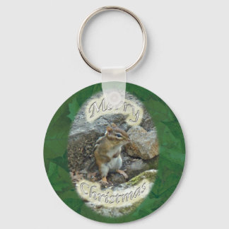 Chipmunk  Christmas Items Key Ring