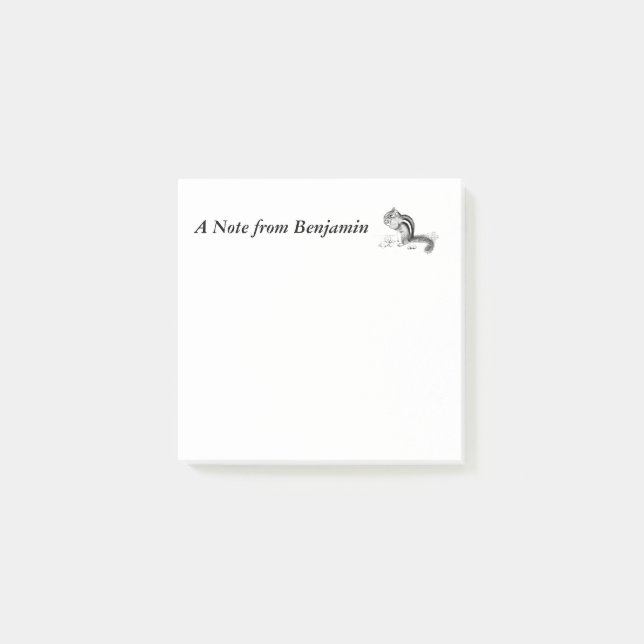 Chipmunk Customisable Post-it Notes (Front)