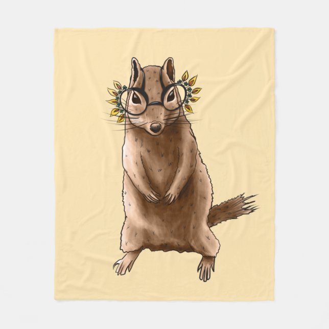 Chipmunk Cute Rodent Animal Hippie Fleece Blanket (Front)