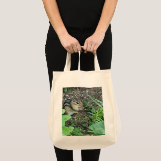 Chipmunk Eating And Collecting In The Garden Photo Tote Bag