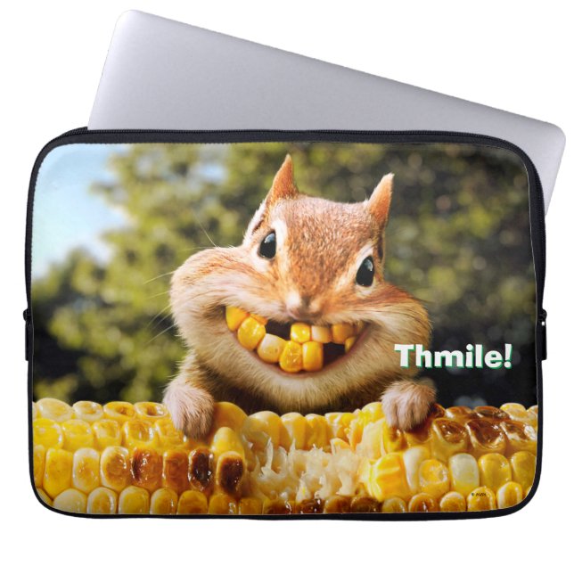 Chipmunk Eating Corn Laptop Sleeve (Front)