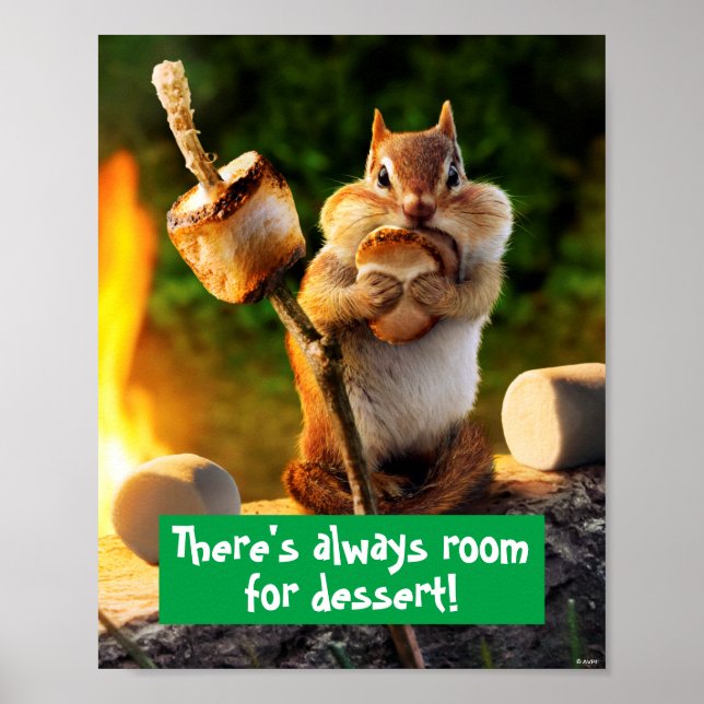 Chipmunk Eating Marshmallow Poster (Front)