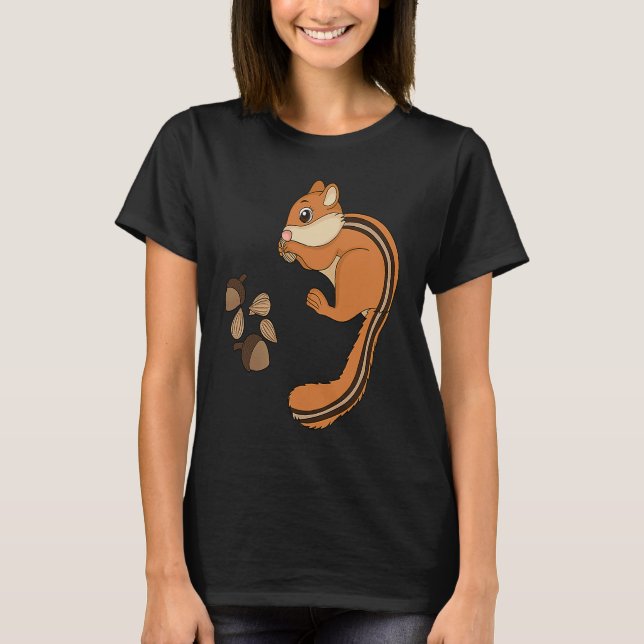 Chipmunk Eating Nuts  Nuts  For Kids T-Shirt (Front)