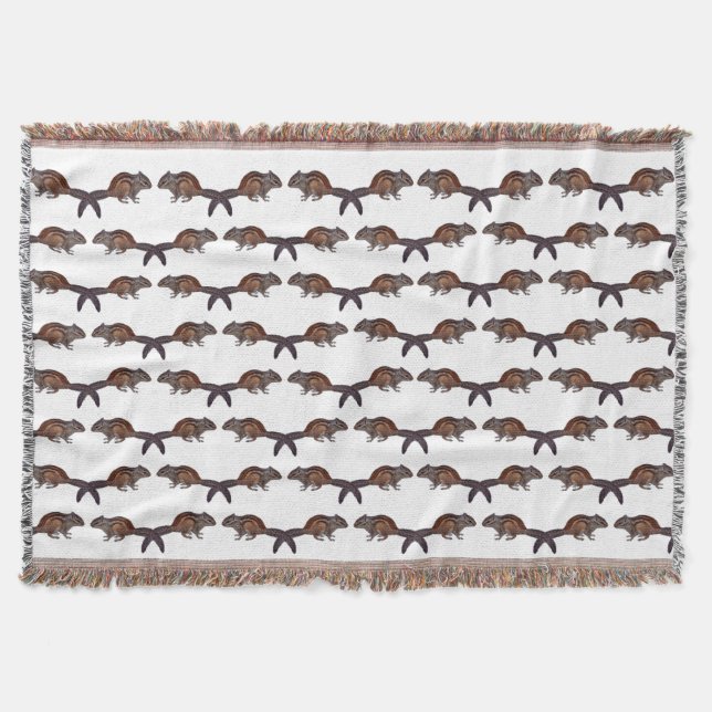 Chipmunk Frenzy Throw Blanket (Choose Colour) (Front)