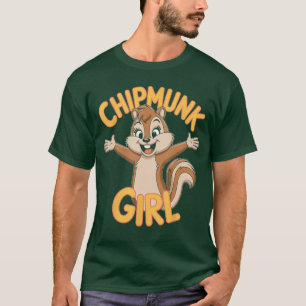 Chipmunk Girl Cute Funny Cartoon Animal Nature Lov T-Shirt