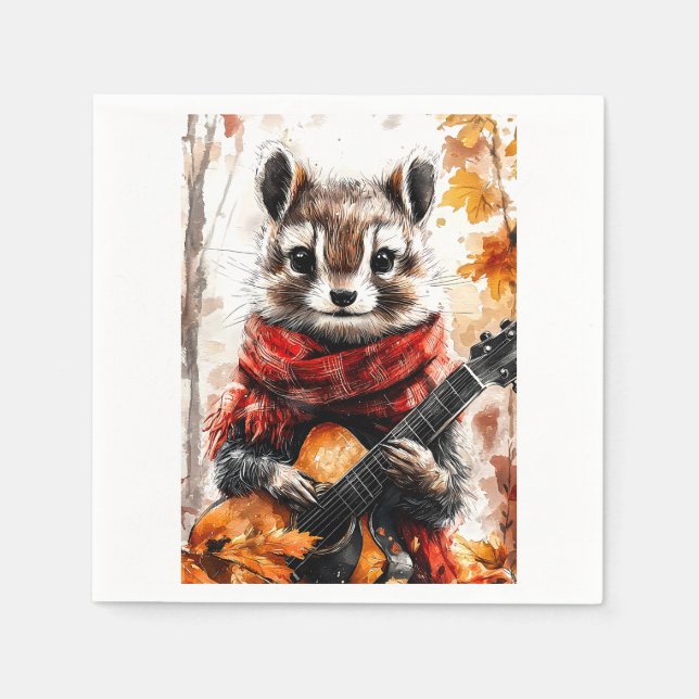 Chipmunk Guitar Melody Napkin (Front)