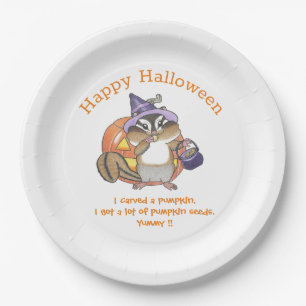 Chipmunk Halloween Paper Plate