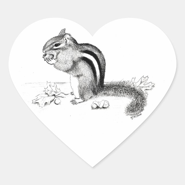 Chipmunk Heart Sticker (Front)