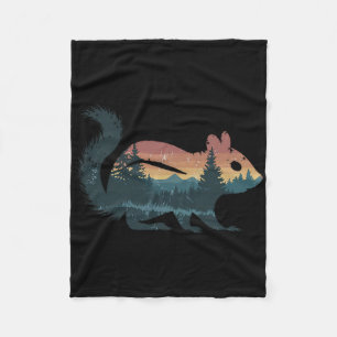 Chipmunk Hunting Hiking Outdoor Camping Forest Men Fleece Blanket