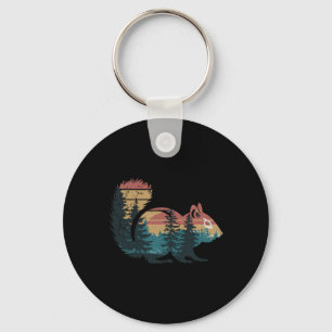 Chipmunk Hunting Hiking Outdoor Camping Forest Men Key Ring