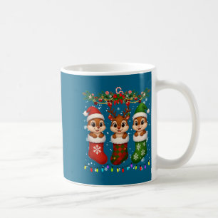 Chipmunk In Christmas Socks Lights Chipmunk Xmas L Coffee Mug