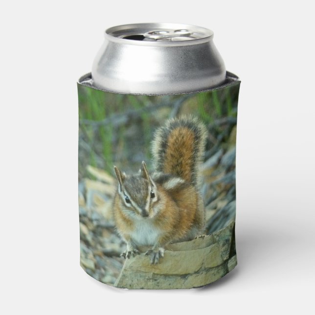 Chipmunk in Glacier National Park Can Cooler (Can Front)